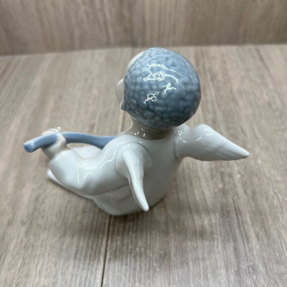 Lladro Angel Figurines Flute & Lute Musicians Porcelain Cherub Set of 3 White - Picture 9 of 16